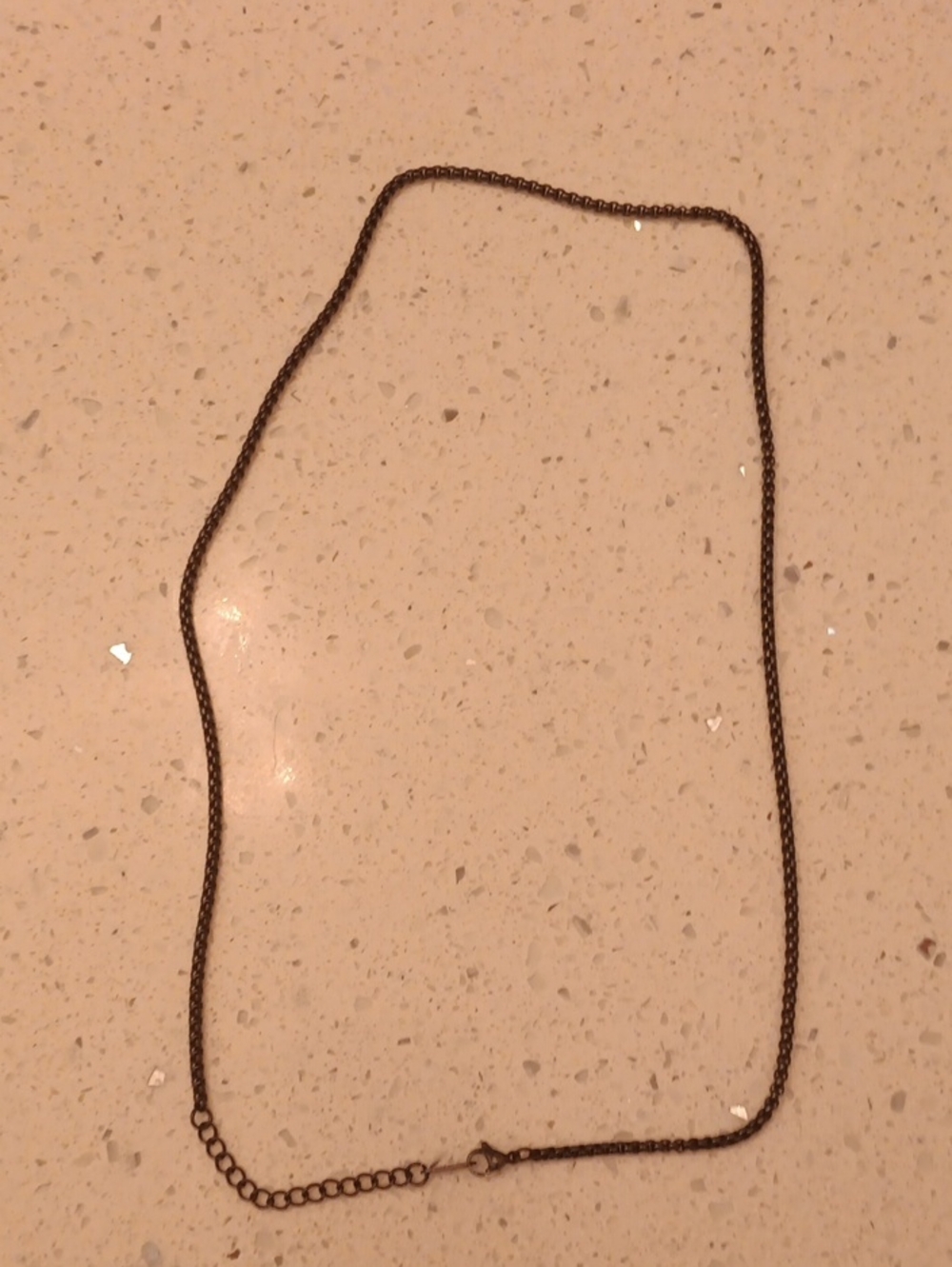 Delicate Thin Chain Necklace - Brown Tone
